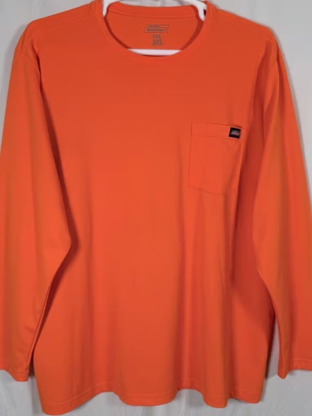 Genuine Dickies Long Sleeve Pocket T-Shirt Orange Performance Mens 2XL